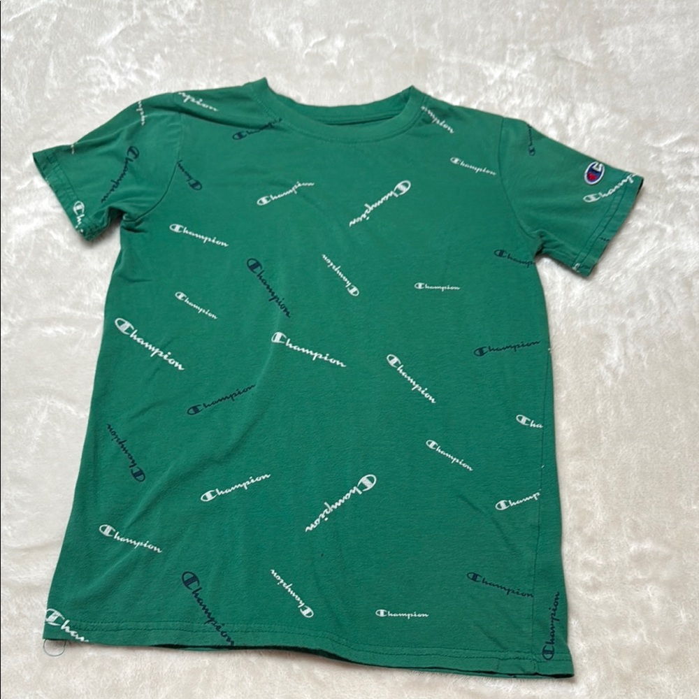 Champion Green Short Sleeve Tee with All-Over Print